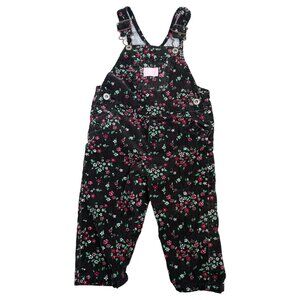 OshKosh B'Gosh Overalls Girls 12 months Corduroy Floral Flowers Pink Tag